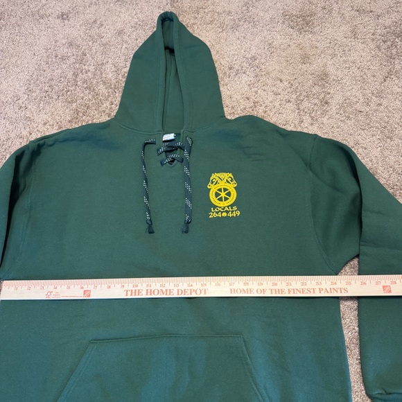 VTG St Patricks Day Locals Hoodie Adult XL Green Pullover Buffalo New York USA - Picture 9 of 12